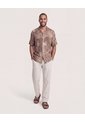 Pantalón De Moda Con Pinzas  Para Hombre Marfil Ostu de Ostu