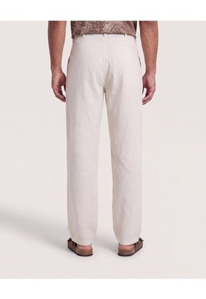 Pantalón De Moda Con Pinzas  Para Hombre Marfil Ostu