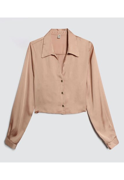 Camisa Para Mujer Manga Larga Color Beige Marca Ostu #40010199