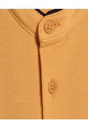 Polo Para Hombre Cuello Mao Sin Bolsillo Color Amarillo  Marca Ostu #60110647