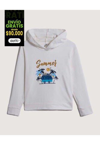 Buzo Para Niño Hoodie Color Blanco Marca Ostu #80060128 Ostu