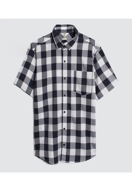 Camisa Para Hombre Manga Corta Con Bolsillo Color Azul  Marca Ostu #60010650