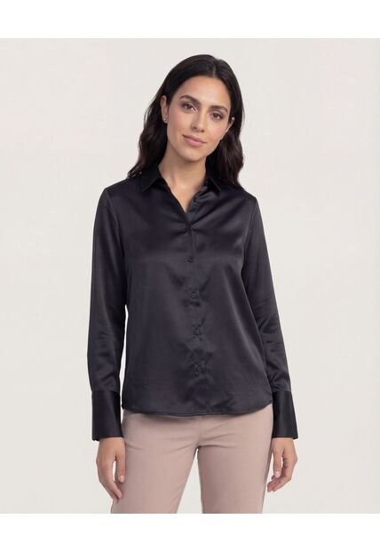 Camisa  Para Mujer Manga Larga Color Negro Marca Ostu #40010258