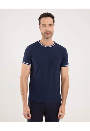 Camiseta Para Hombre Manga Corta Cuello Redondo Color Azul Marca Ostu #60091662