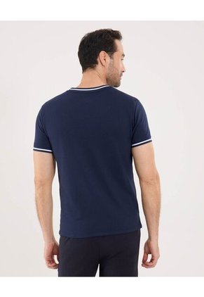 Camiseta Para Hombre Manga Corta Cuello Redondo Color Azul Marca Ostu #60091662