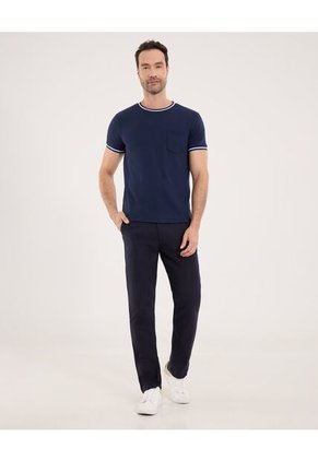 Camiseta Para Hombre Manga Corta Cuello Redondo Color Azul Marca Ostu #60091662