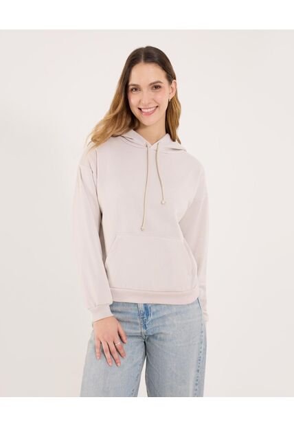 Buzo Para Mujer Hoodie Color Beige Marca Ostu #40060403