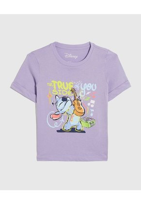 Camiseta Para Niña Manga Corta Cuello Redondo Color Lila Marca Ostu #90090280