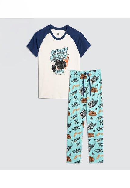 Pijama Para Niño M/C P/L Color Blanco Marca Ostu #80040084