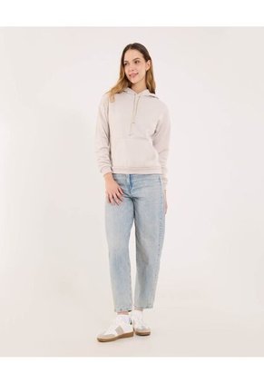 Buzo Para Mujer Hoodie Color Beige Marca Ostu #40060403