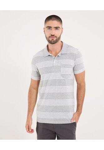 Polo Para Hombre Cuello Tejido Con Bolsillo Color Gris Marca Ostu #60110833 Ostu