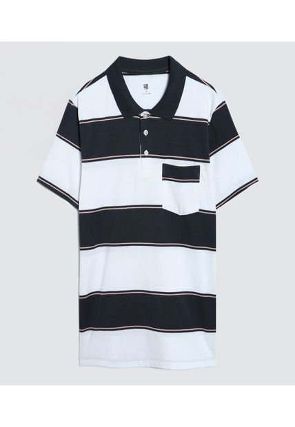 Polo Para Hombre Cuello Tejido Con Bolsillo Color Blanco Marca Ostu #60110607