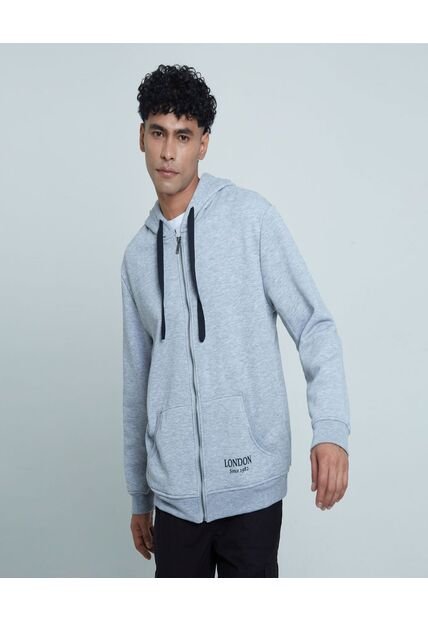 Buzo Para Hombre Zipper Color Gris Claro Marca Ostu #60060303