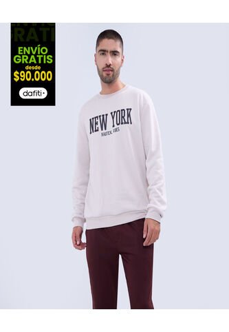 Buzo Para Hombre Cuello Redondo Color Beige Marca Ostu #60060431 Ostu