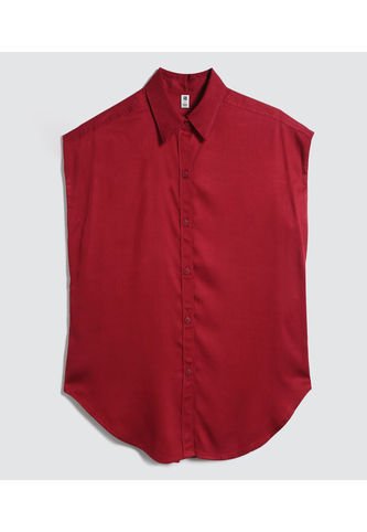 Camisa Para Mujer Manga Corta Color Vino Marca Ostu #40010189 Ostu