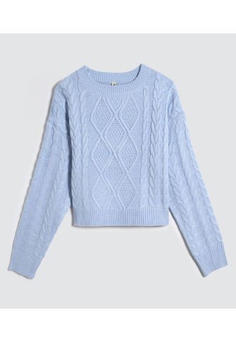 Saco Para Mujer Cuello Redondo Color Azul  Marca Ostu #40330074 Ostu