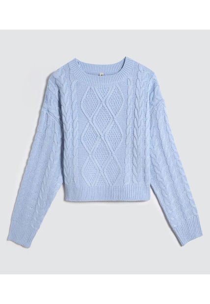 Saco Para Mujer Cuello Redondo Color Azul  Marca Ostu #40330074