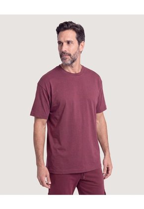 Camiseta Estampado Posterior Para Hombre Vino Ostu