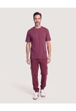 Camiseta Estampado Posterior Para Hombre Vino Ostu