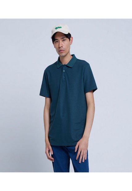 Polo Para Hombre Cuello Tejido Sin Bolsillo Color Verde  Marca Ostu #60110581