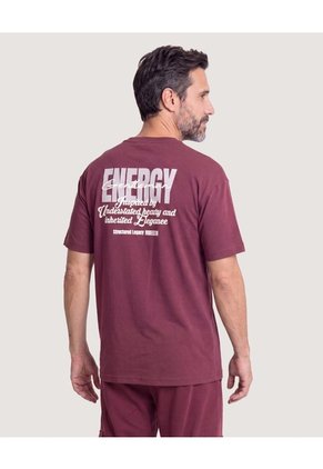Camiseta Estampado Posterior Para Hombre Vino Ostu