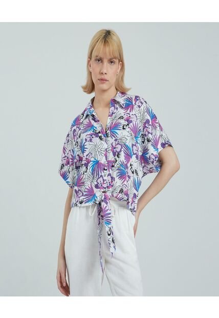 Camisa Para Mujer Manga Corta Color Blanco Marca Ostu #40010147