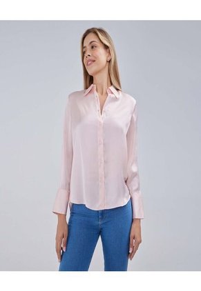 Camisa Para Mujer Manga Larga Color Rosa Marca Ostu #40010224
