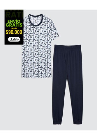 Pijama Para Niño M/C P/L Color Blanco Marca Ostu #80040091 Ostu