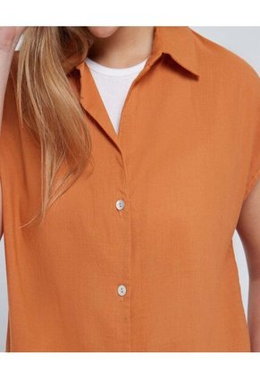 Camisa Para Mujer Manga Sisa Color Terracota Marca Ostu #40010213