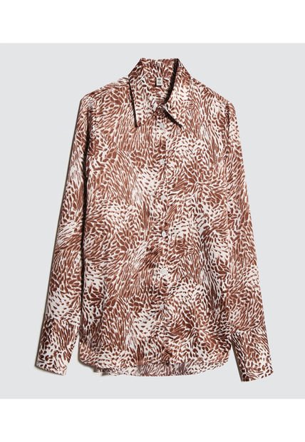 Camisa Para Mujer Manga Larga Color Café  Marca Ostu #40010181