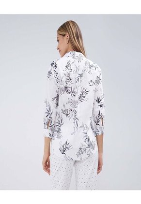 Camisa Para Mujer Manga Larga Color Blanco Marca Ostu #40010221