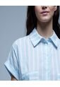 Camisa Para Mujer Manga Corta Color Azul  Marca Ostu #40010194 de Ostu