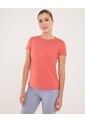 Camiseta Para Mujer Manga Corta Cuello Redondo Color Coral Marca Ostu #40092516 de Ostu
