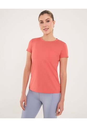 Camiseta Para Mujer Manga Corta Cuello Redondo Color Coral Marca Ostu #40092516 Ostu
