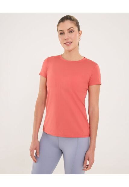 Camiseta Para Mujer Manga Corta Cuello Redondo Color Coral Marca Ostu #40092516