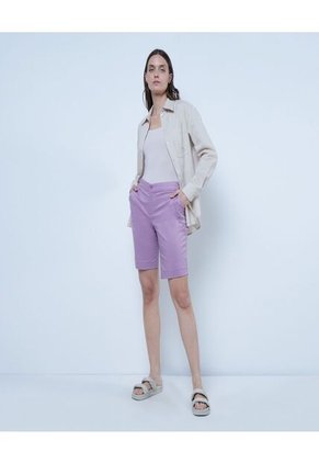 Bermuda Para Mujer Color Lila Pastel Marca Ostu #40100070