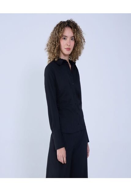 Camisa Para Mujer Manga Larga Color Negro Marca Ostu #40010278