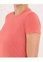 Camiseta Para Mujer Manga Corta Cuello Redondo Color Coral Marca Ostu #40092516 de Ostu