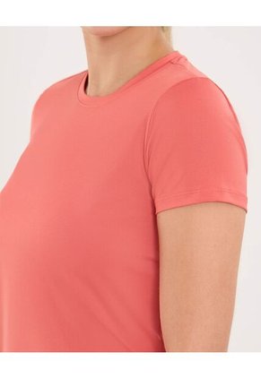 Camiseta Para Mujer Manga Corta Cuello Redondo Color Coral Marca Ostu #40092516