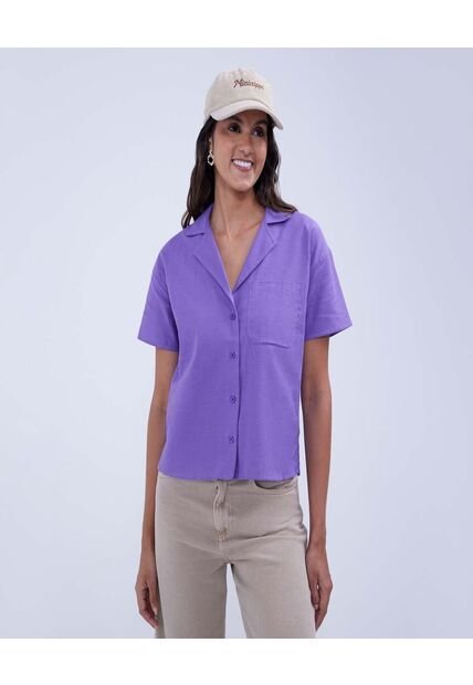 Camisa Para Mujer Manga Corta Color Morado Marca Ostu #40010209