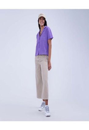 Camisa Para Mujer Manga Corta Color Morado Marca Ostu #40010209