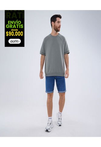 Camiseta Para Hombre Manga Corta Color Verde  Marca Ostu #60091393 Ostu