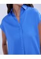 Camisa Para Mujer Manga Corta Color Azul Marca Ostu #40010238 de Ostu