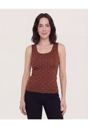 Top  Para Mujer Hombro Ancho Color Café Marca Ostu #40228216