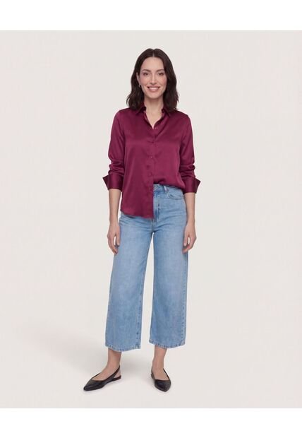 Camisa  Para Mujer Manga Larga Color Vino Marca Ostu #40010379