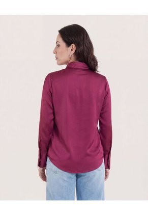 Camisa  Para Mujer Manga Larga Color Vino Marca Ostu #40010379