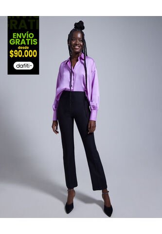 Camisa Para Mujer Manga Larga Color Lila  Marca Ostu #40010154 Ostu