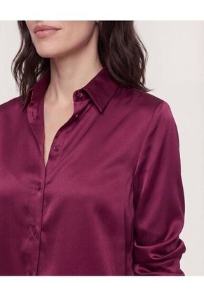 Camisa  Para Mujer Manga Larga Color Vino Marca Ostu #40010379