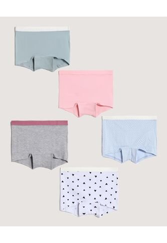 Ropa Interior X5 Infantil Niña Boxer Color Negro Marca Ostu #90180111 Ostu