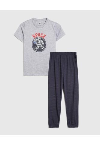 Pijama Infantil Niño M/C P/L Color Azul Marca Ostu #80040100 Ostu